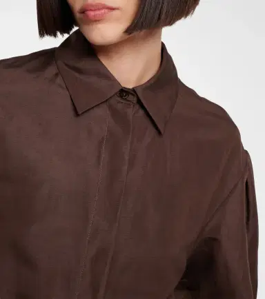 Max Mara Affari belted linen and silk shirt | Thumbnail 4 Max Mara Affari belted linen and silk shirt | Thumbnail 4