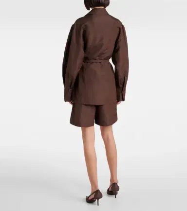 Max Mara Affari belted linen and silk shirt | Thumbnail 5 Max Mara Affari belted linen and silk shirt | Thumbnail 5
