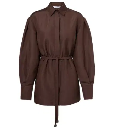 Max Mara Affari belted linen and silk shirt | Thumbnail 1 Max Mara Affari belted linen and silk shirt | Thumbnail 1
