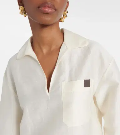 Max Mara Osiride linen and silk-blend polo shirt | Thumbnail 5 Max Mara Osiride linen and silk-blend polo shirt | Thumbnail 5