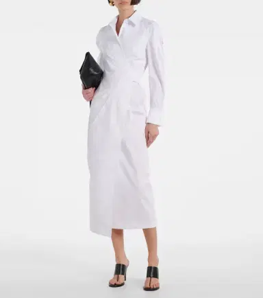 Max Mara Cotton-blend twill wrap dress | Thumbnail 3 Max Mara Cotton-blend twill wrap dress | Thumbnail 3