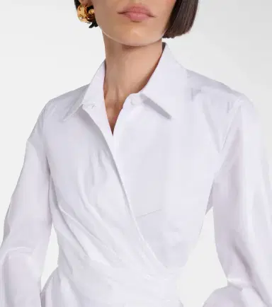 Max Mara Cotton-blend twill wrap dress | Thumbnail 5 Max Mara Cotton-blend twill wrap dress | Thumbnail 5
