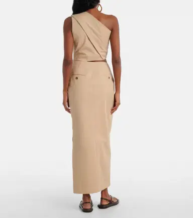 Max Mara Cutout cotton-blend twill maxi dress | Thumbnail 4 Max Mara Cutout cotton-blend twill maxi dress | Thumbnail 4