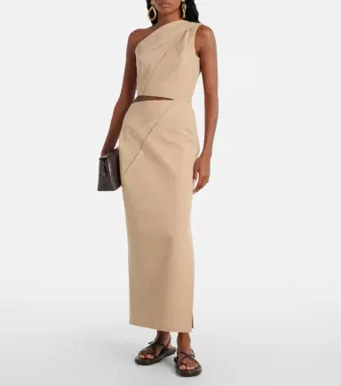 Max Mara Cutout cotton-blend twill maxi dress | Thumbnail 5 Max Mara Cutout cotton-blend twill maxi dress | Thumbnail 5