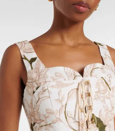 Agua by Agua Bendita Reserva Gardenia floral linen crop top | Thumbnail 4 Agua by Agua Bendita Reserva Gardenia floral linen crop top | Thumbnail 4