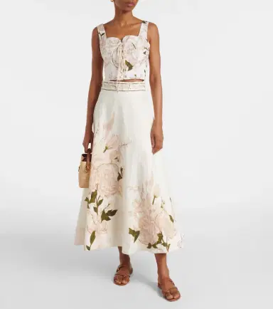 Agua by Agua Bendita Reserva Gardenia floral linen crop top | Thumbnail 5 Agua by Agua Bendita Reserva Gardenia floral linen crop top | Thumbnail 5