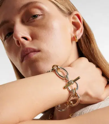 David Yurman DY Mercer 18kt gold and sterling silver chain bracelet with diamonds | Thumbnail 3 David Yurman DY Mercer 18kt gold and sterling silver chain bracelet with diamonds | Thumbnail 3