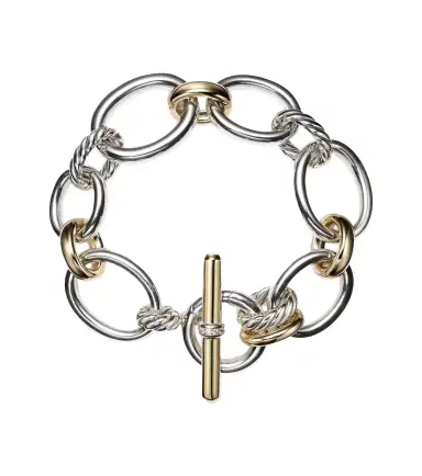 David Yurman DY Mercer 18kt gold and sterling silver chain bracelet with diamonds | Thumbnail 1 David Yurman DY Mercer 18kt gold and sterling silver chain bracelet with diamonds | Thumbnail 1