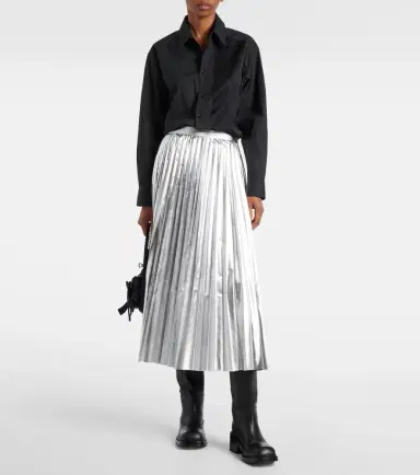 Junya Watanabe Pleated metallic-effect midi skirt | Thumbnail 2 Junya Watanabe Pleated metallic-effect midi skirt | Thumbnail 2