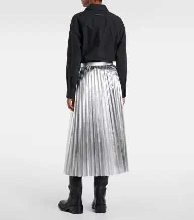 Junya Watanabe Pleated metallic-effect midi skirt | Thumbnail 4 Junya Watanabe Pleated metallic-effect midi skirt | Thumbnail 4