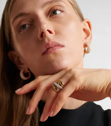 David Yurman DY Crossover 18kt gold ring with diamonds | Thumbnail 4 David Yurman DY Crossover 18kt gold ring with diamonds | Thumbnail 4