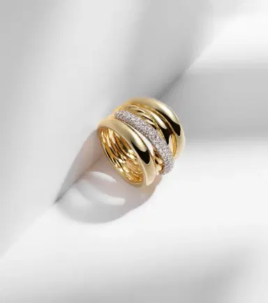 David Yurman DY Crossover 18kt gold ring with diamonds | Thumbnail 5 David Yurman DY Crossover 18kt gold ring with diamonds | Thumbnail 5