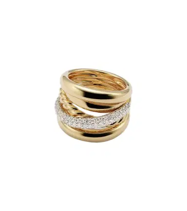 David Yurman DY Crossover 18kt gold ring with diamonds | Thumbnail 1 David Yurman DY Crossover 18kt gold ring with diamonds | Thumbnail 1