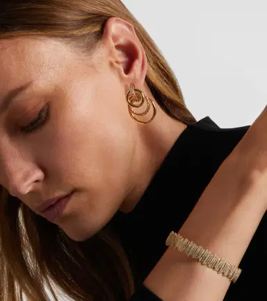 David Yurman DY Mercer Triple 18kt gold earrings with diamonds | Thumbnail 3 David Yurman DY Mercer Triple 18kt gold earrings with diamonds | Thumbnail 3
