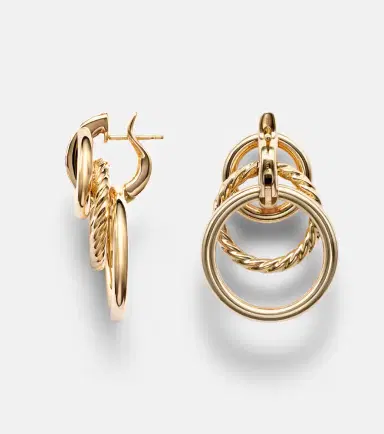 David Yurman DY Mercer Triple 18kt gold earrings with diamonds | Thumbnail 4 David Yurman DY Mercer Triple 18kt gold earrings with diamonds | Thumbnail 4