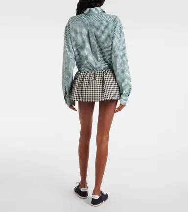 Miu Miu Bubble gingham cotton miniskirt | Thumbnail 3 Miu Miu Bubble gingham cotton miniskirt | Thumbnail 3
