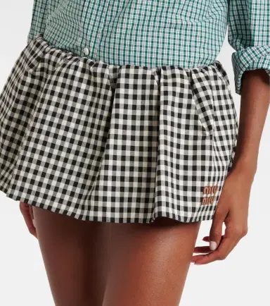 Miu Miu Bubble gingham cotton miniskirt | Thumbnail 4 Miu Miu Bubble gingham cotton miniskirt | Thumbnail 4