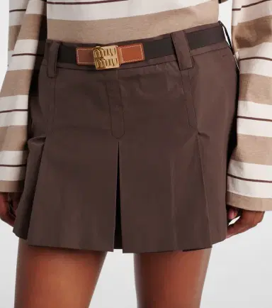 Miu Miu Logo cotton-blend miniskirt | Thumbnail 3 Miu Miu Logo cotton-blend miniskirt | Thumbnail 3
