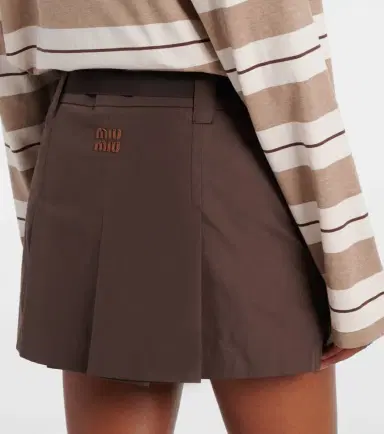 Miu Miu Logo cotton-blend miniskirt | Thumbnail 4 Miu Miu Logo cotton-blend miniskirt | Thumbnail 4