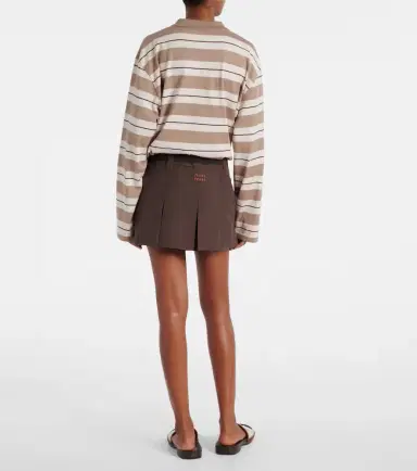 Miu Miu Logo cotton-blend miniskirt | Thumbnail 5 Miu Miu Logo cotton-blend miniskirt | Thumbnail 5