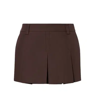 Miu Miu Logo cotton-blend miniskirt | Thumbnail 1 Miu Miu Logo cotton-blend miniskirt | Thumbnail 1
