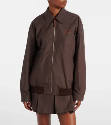 Miu Miu Logo cotton-blend blouson | Thumbnail 5 Miu Miu Logo cotton-blend blouson | Thumbnail 5