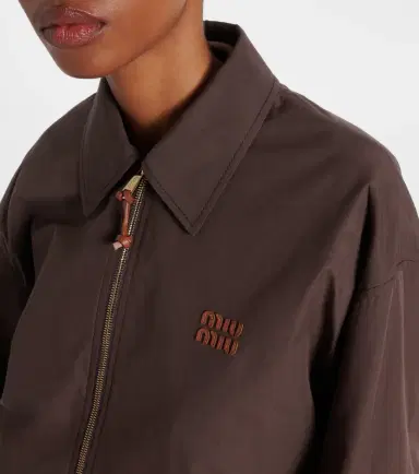 Miu Miu Logo cotton-blend blouson | Thumbnail 6 Miu Miu Logo cotton-blend blouson | Thumbnail 6
