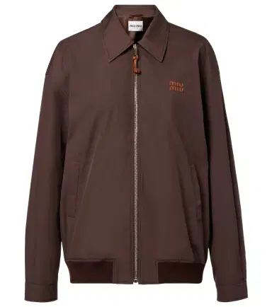 Miu Miu Logo cotton-blend blouson | Thumbnail 1 Miu Miu Logo cotton-blend blouson | Thumbnail 1