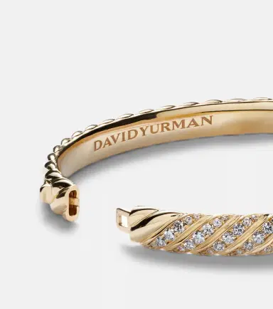 David Yurman Sculpted Cable 18kt gold bangle with diamonds | Thumbnail 2 David Yurman Sculpted Cable 18kt gold bangle with diamonds | Thumbnail 2