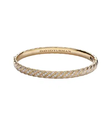David Yurman Sculpted Cable 18kt gold bangle with diamonds | Thumbnail 1 David Yurman Sculpted Cable 18kt gold bangle with diamonds | Thumbnail 1
