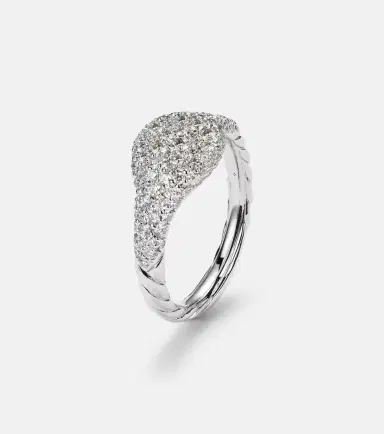 David Yurman Pavé Petite 18kt white gold pinky ring with diamonds | Thumbnail 2 David Yurman Pavé Petite 18kt white gold pinky ring with diamonds | Thumbnail 2