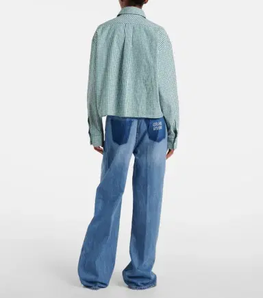 Miu Miu Checked cropped cotton shirt | Thumbnail 4 Miu Miu Checked cropped cotton shirt | Thumbnail 4