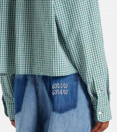 Miu Miu Checked cropped cotton shirt | Thumbnail 5 Miu Miu Checked cropped cotton shirt | Thumbnail 5