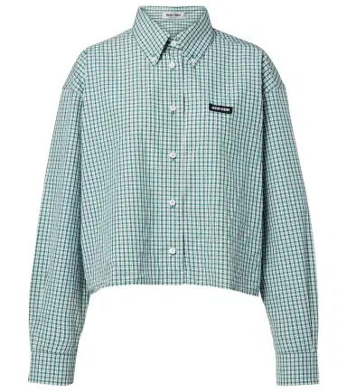 Miu Miu Checked cropped cotton shirt | Thumbnail 1 Miu Miu Checked cropped cotton shirt | Thumbnail 1