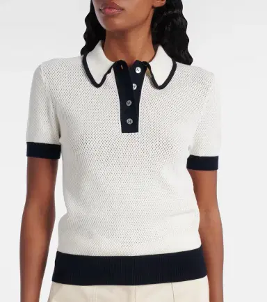 Tory Burch Open-knit polo shirt | Thumbnail 3 Tory Burch Open-knit polo shirt | Thumbnail 3