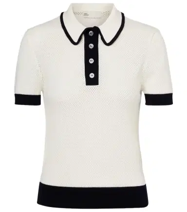 Tory Burch Open-knit polo shirt | Thumbnail 1 Tory Burch Open-knit polo shirt | Thumbnail 1