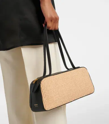 Khaite Simona leather-trimmed raffia shoulder bag | Thumbnail 5 Khaite Simona leather-trimmed raffia shoulder bag | Thumbnail 5