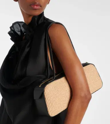 Khaite Simona leather-trimmed raffia shoulder bag | Thumbnail 6 Khaite Simona leather-trimmed raffia shoulder bag | Thumbnail 6