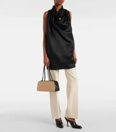 Khaite Simona leather-trimmed raffia shoulder bag | Thumbnail 7 Khaite Simona leather-trimmed raffia shoulder bag | Thumbnail 7