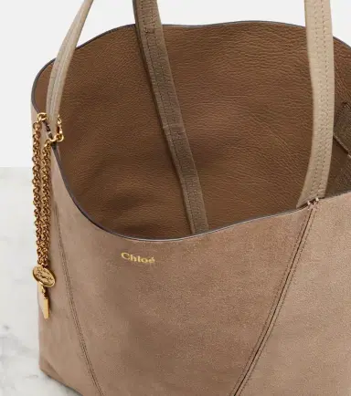 Chloé Chloé Chloé Spin Medium suede tote bag | Thumbnail 3 Chloé Chloé Chloé Spin Medium suede tote bag | Thumbnail 3