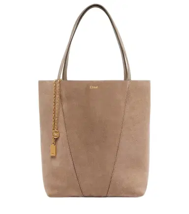Chloé Chloé Chloé Spin Medium suede tote bag | Thumbnail 1 Chloé Chloé Chloé Spin Medium suede tote bag | Thumbnail 1