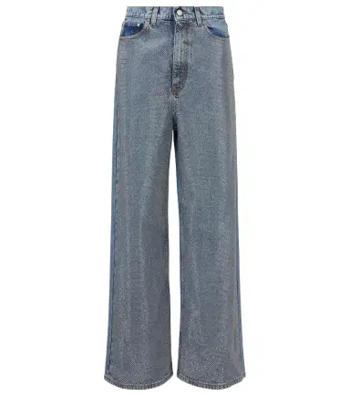 Stella McCartney Crystal-embellished wide-leg jeans | Thumbnail 1 Stella McCartney Crystal-embellished wide-leg jeans | Thumbnail 1