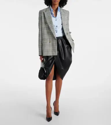 Stella McCartney Draped faux leather midi skirt | Thumbnail 2 Stella McCartney Draped faux leather midi skirt | Thumbnail 2