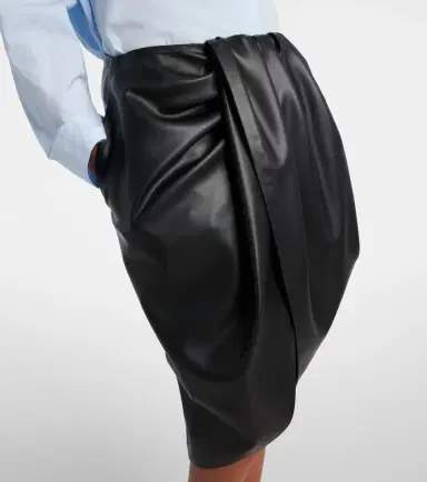Stella McCartney Draped faux leather midi skirt | Thumbnail 3 Stella McCartney Draped faux leather midi skirt | Thumbnail 3