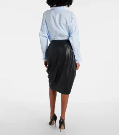Stella McCartney Draped faux leather midi skirt | Thumbnail 5 Stella McCartney Draped faux leather midi skirt | Thumbnail 5