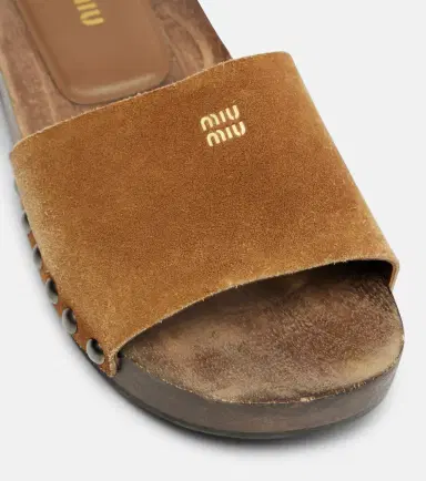 Miu Miu Logo faded suede mules | Thumbnail 3 Miu Miu Logo faded suede mules | Thumbnail 3