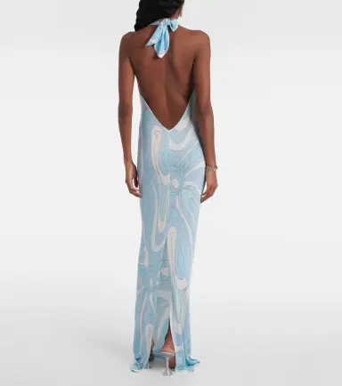 PUCCI Marmo halterneck satin jersey maxi dress | Thumbnail 4 PUCCI Marmo halterneck satin jersey maxi dress | Thumbnail 4