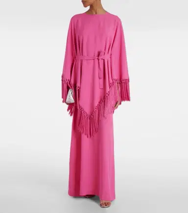 Taller Marmo Fringed crêpe cady kaftan | Thumbnail 4 Taller Marmo Fringed crêpe cady kaftan | Thumbnail 4