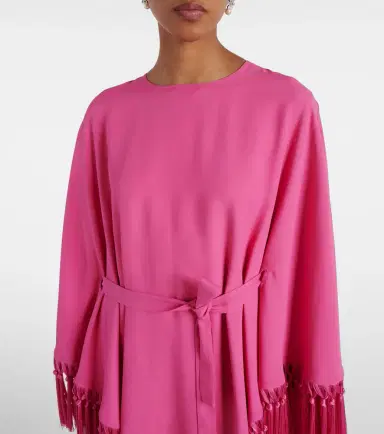 Taller Marmo Fringed crêpe cady kaftan | Thumbnail 5 Taller Marmo Fringed crêpe cady kaftan | Thumbnail 5