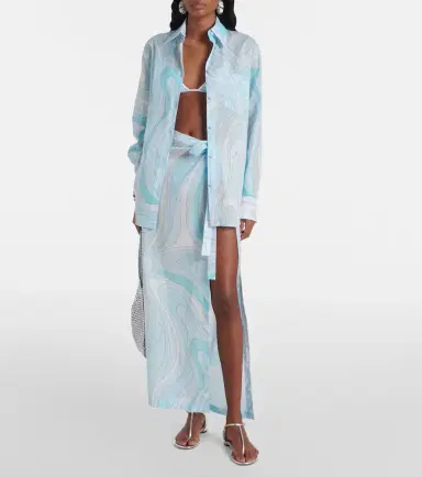 Pucci Marmo cotton muslin beach cover-up | Thumbnail 3 Pucci Marmo cotton muslin beach cover-up | Thumbnail 3